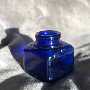 Vintage Cobalt blue antique inkwell